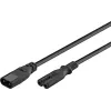 Wentronic IEC-60320-C8 - IEC-60320-C7 2m C8-liitin C7-liittimeen musta (97201)