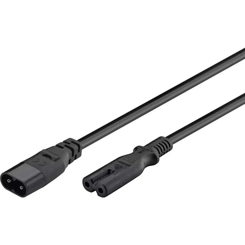 Wentronic IEC-60320-C8 - IEC-60320-C7 2m C8-liitin C7-liittimeen musta (97201)