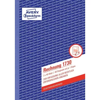 Kirjanpitolomakekirja AVERY 1730-5 A5 40 sivua