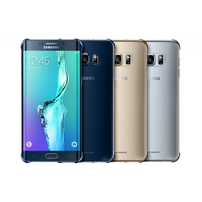 Samsung Clear Cover EF-QG928 takakansi Galaxy S6 edge+ -puhelimelle, hopea, läpinäkyvä