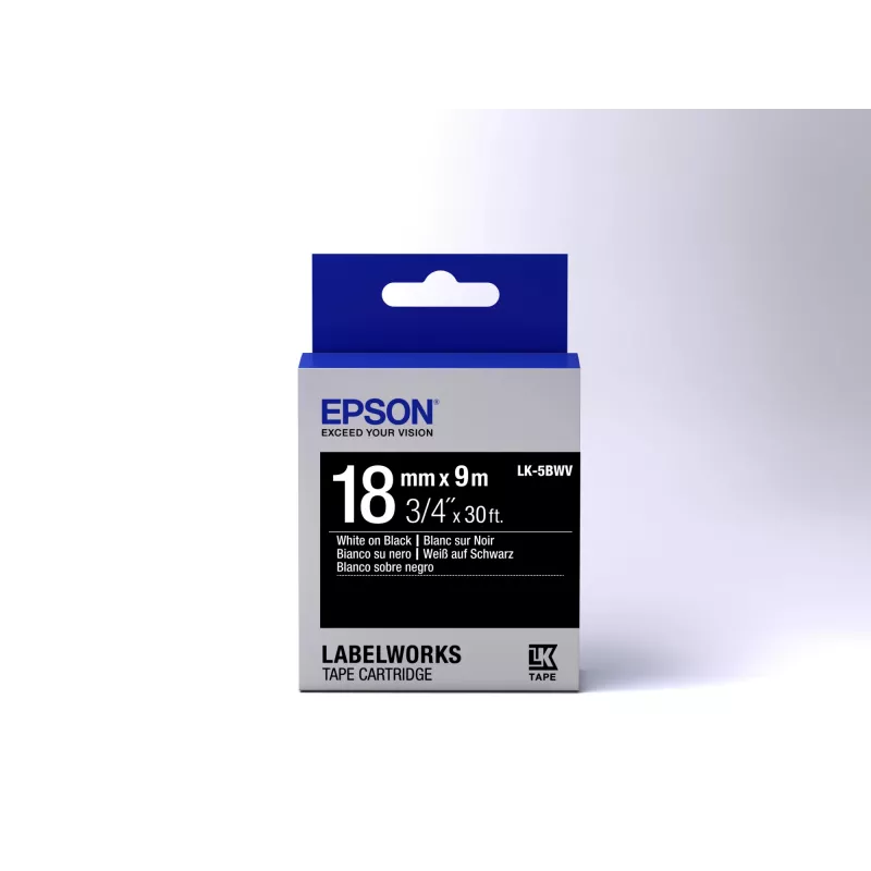 Epson tarrakasetti Vivid LK-5BWV valkoinen/musta 18 mm (9 m)