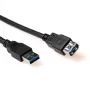 ACT USB 3.0 A-uros - USB A-naaras 1,50 m kaapeli musta