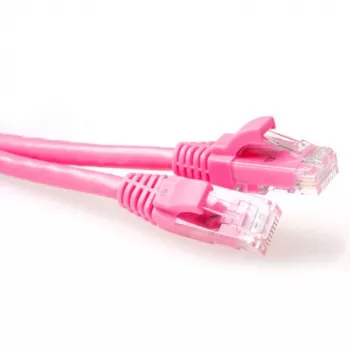ACT pinkki 7 m U/UTP CAT6 -verkkokaapeli taittumissuojalla ja RJ45-liittimillä