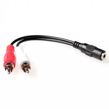 ACT 0,15 metrin audiokaapeli 1x 3,5 mm plugi - 1x 3,5 mm stereo plugirasia – 2x RCA-uros