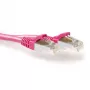 ACT pinkki 2 metrin LSZH SFTP CAT6A -verkkokaapeli, taittosuojalla ja RJ45-liittimillä
