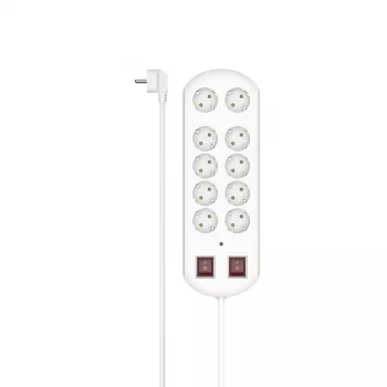 Hama 00223163 jatkojohto 2 m 10 AC-lähtöä sisäkäyttöön valkoinen