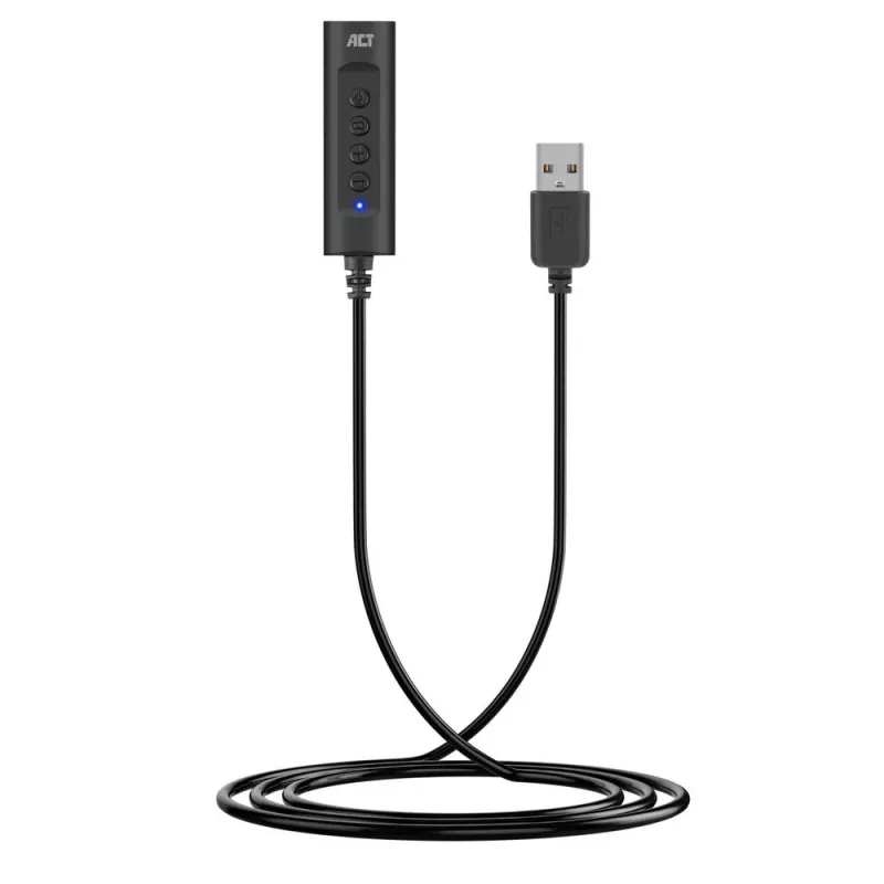 ACT AC9360 äänikortti USB 3,5 mm kuulokeliitäntä 4 painiketta