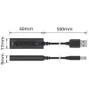 ACT AC9360 äänikortti USB 3,5 mm kuulokeliitäntä 4 painiketta