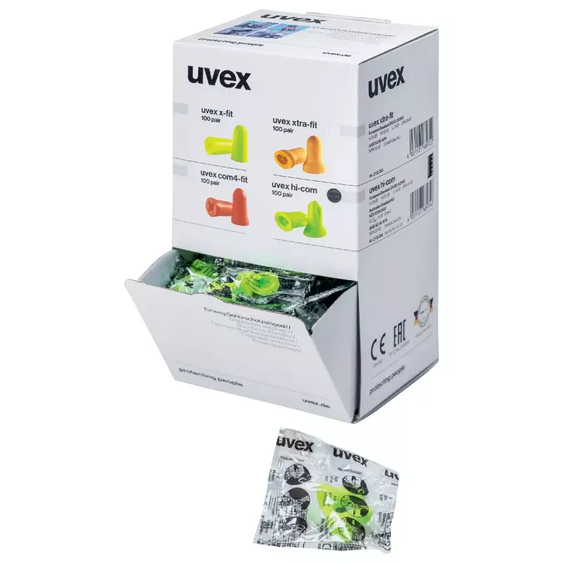 uvex hi-com Mini kertakäyttöiset korvatulpat 24 dB, 100 paria (2112095)