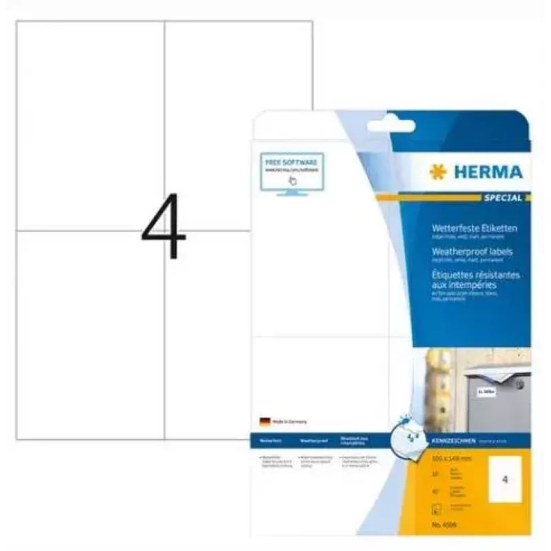 Itseliimautuvat tarrat suorakaide HERMA 4598