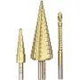 kwb 525890 Porrasporasarja jyrsinporalla, 3 kpl, 4-12 mm / 4-30 mm / 6 mm, HSS TiN