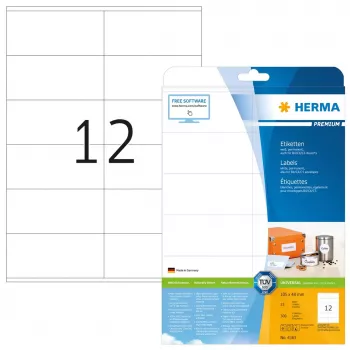Itseliimautuva tulostintarra HERMA Premium A4 105x48 mm 300 kpl