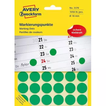 Värikoodauspisteet, Avery, vihreä