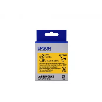 Epson tarratulostin kasaan kutistuva putki (HST) LK-7YBA21 musta/keltainen D21mm (2,5 m)