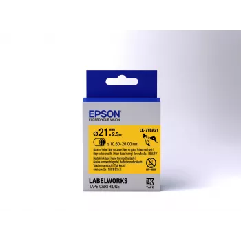 Epson tarratulostin kasaan kutistuva putki (HST) LK-7YBA21 musta/keltainen D21mm (2,5 m)