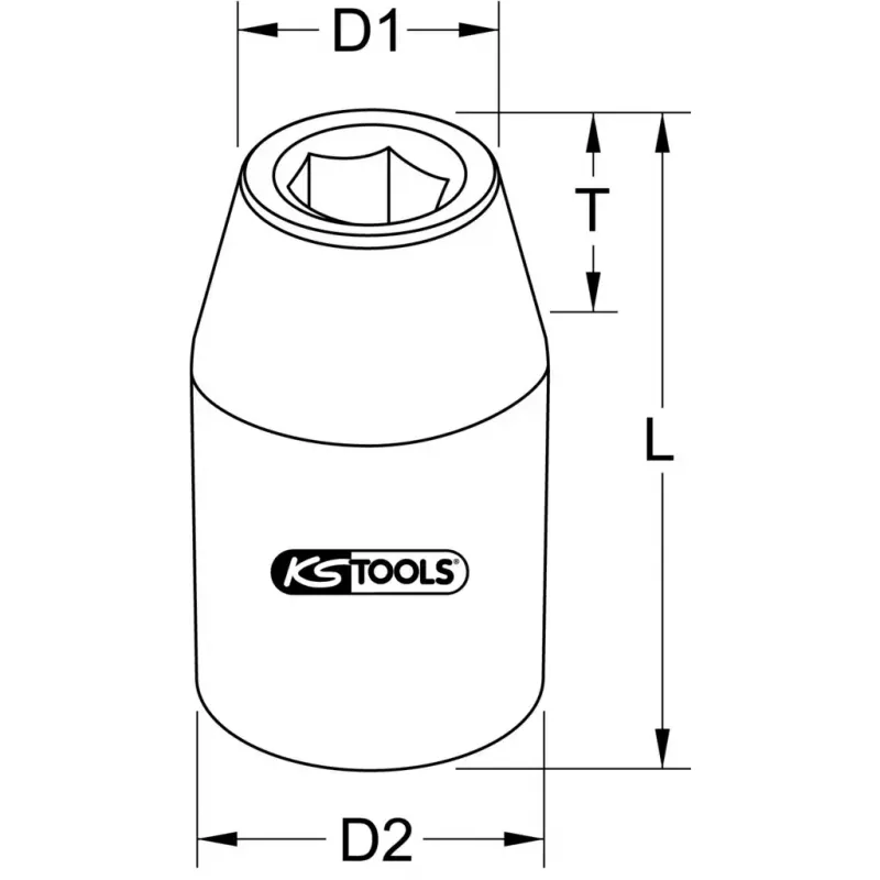 Hylsy KS Tools 911.1253 1/2 tuuman vääntö 1 pää 50 g