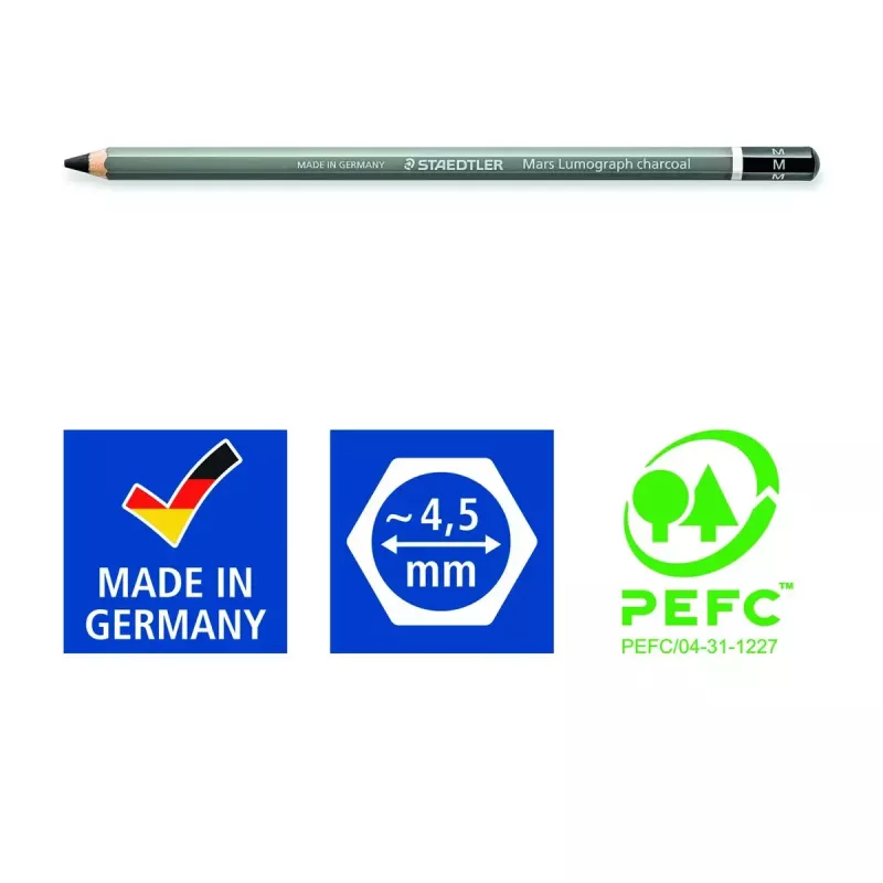 Hiilikynä Staedtler Mars Lumograph 4 kpl musta