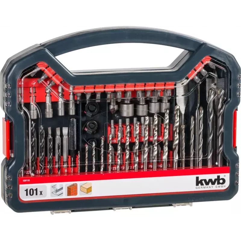 Poranteräsarja KWB Promo Box Standard 101 kpl tiilelle, metallille ja puulle