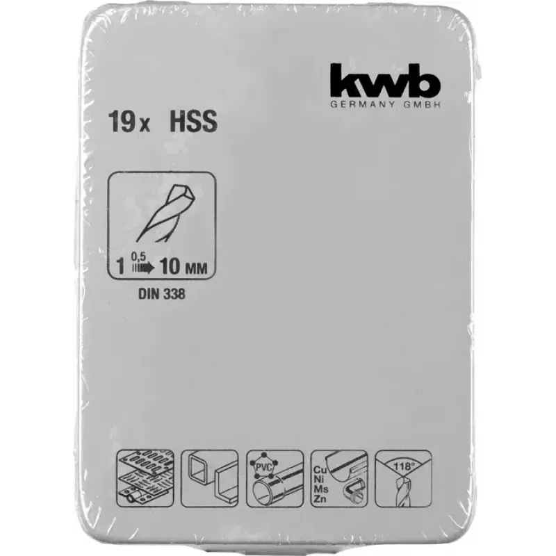 Poranteräsarja KWB 421944 19 kpl 1,0 - 10 mm kierreporanterät