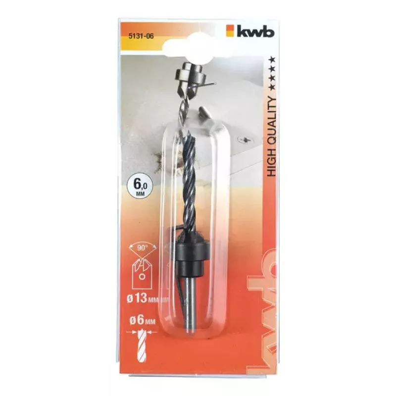 Poranterä KWB 513106 6 mm lastulevylle, kovapuulle, muoville, pehmeälle puulle