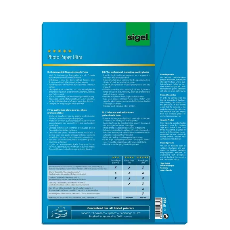 Valokuvapaperi satiini Sigel InkJet Ultra A4