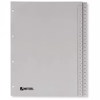 Rexel PP-rekisteri, harmaa, numeerinen, harmaa, A4, 225 mm, 300 mm, 7 mm, 1 kpl