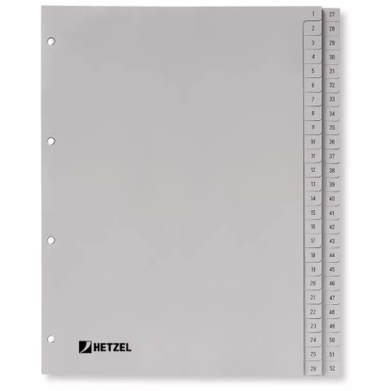 Rexel PP-rekisteri, harmaa, numeerinen, harmaa, A4, 225 mm, 300 mm, 7 mm, 1 kpl