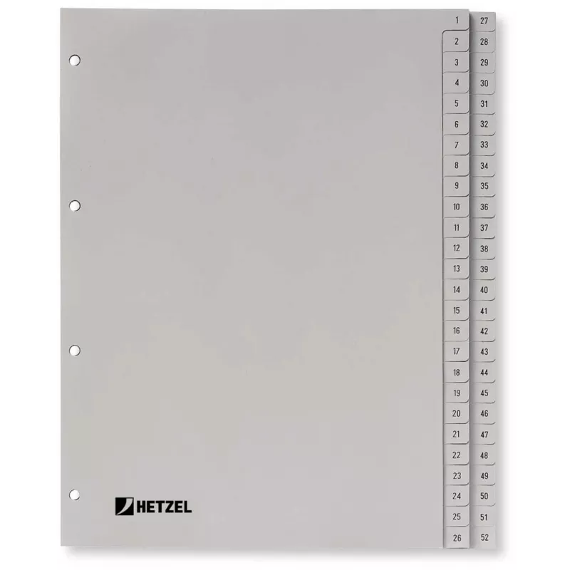 Rexel PP-rekisteri, harmaa, numeerinen, harmaa, A4, 225 mm, 300 mm, 7 mm, 1 kpl