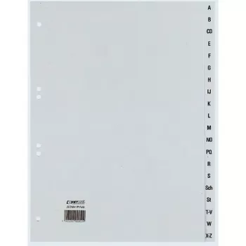 Rexel PP-rekisteri, harmaa, aakkosellinen, aakkosellinen välilehtirekisteri, polypropeeni (PP), harmaa, A4+, 246 mm, 297 mm