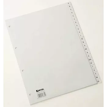 Rexel PP-välilehdet, harmaa, aakkosellinen, aakkosellinen välilehtirekisteri, polypropeeni (PP), harmaa, A4, 226 mm, 297 mm