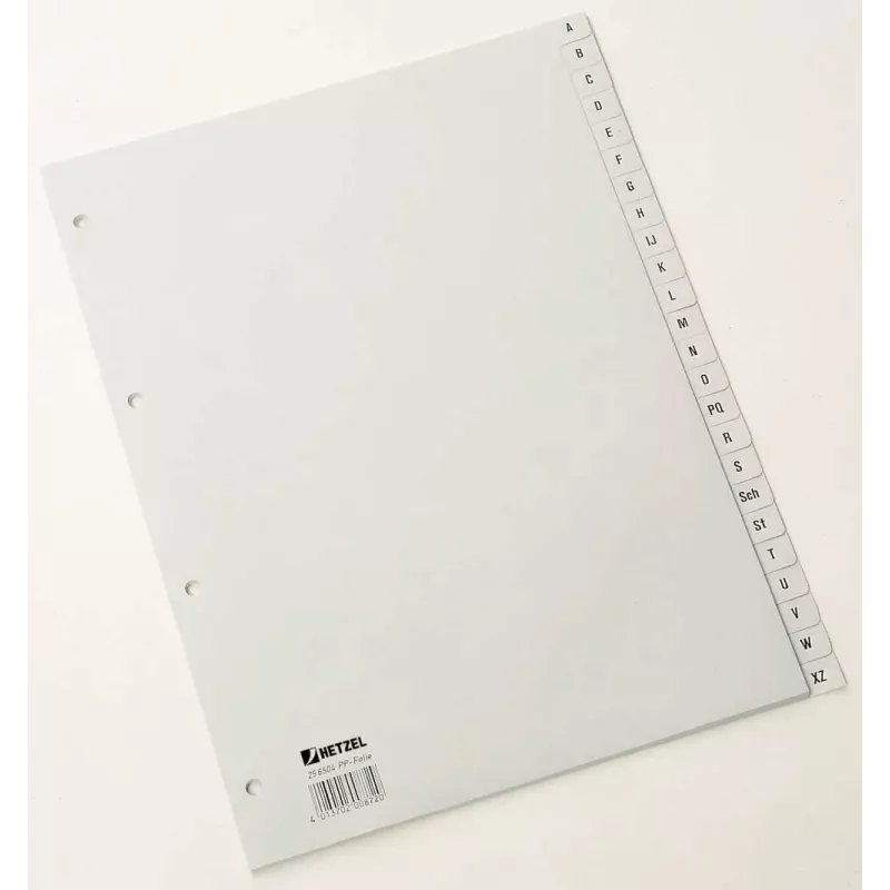 Rexel 25650481 PP-välilehdet, A-Z, 24 välilehteä, A4, polypropeeni (PP), harmaa, 226 mm
