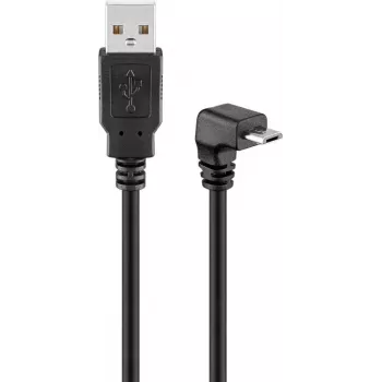 USB 2.0 Hi-Speed -kaapeli Goobay 95343 90° musta 1,8 m
