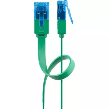 Litteä verkkokaapeli Goobay CAT 6A U/UTP vihreä 5 m