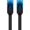 Litteä verkkokaapeli Goobay CAT 6A U/UTP musta 7 m