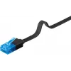 Litteä verkkokaapeli Goobay CAT 6A U/UTP musta 7 m