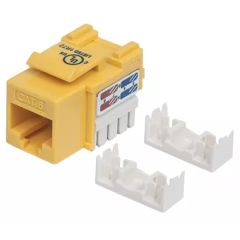 Intellinet Keystone-kojerasia, Cat6, UTP, leikkuuliitin, keltainen, litteä, keltainen, RJ-45, rasia, 22/26, Cat6