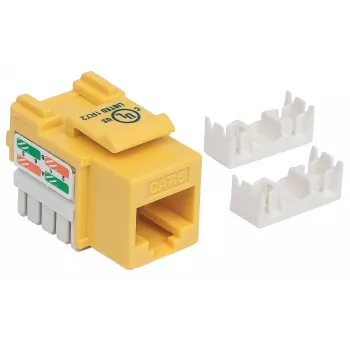 Intellinet Keystone-kojerasia, Cat6, UTP, leikkuuliitin, keltainen, litteä, keltainen, RJ-45, rasia, 22/26, Cat6