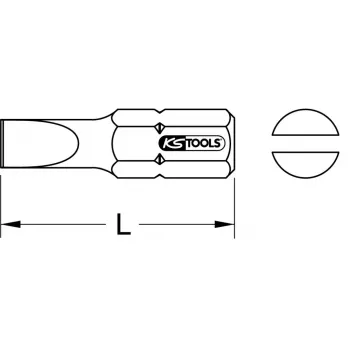 Ruuvimeisselin kärki KS Tools 910.2238 ruostumaton teräs 25 mm kuusikanta