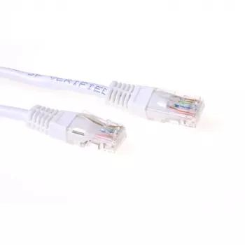 ACT valkoinen 5 m U/UTP CAT6A verkkokaapeli RJ45-liittimillä