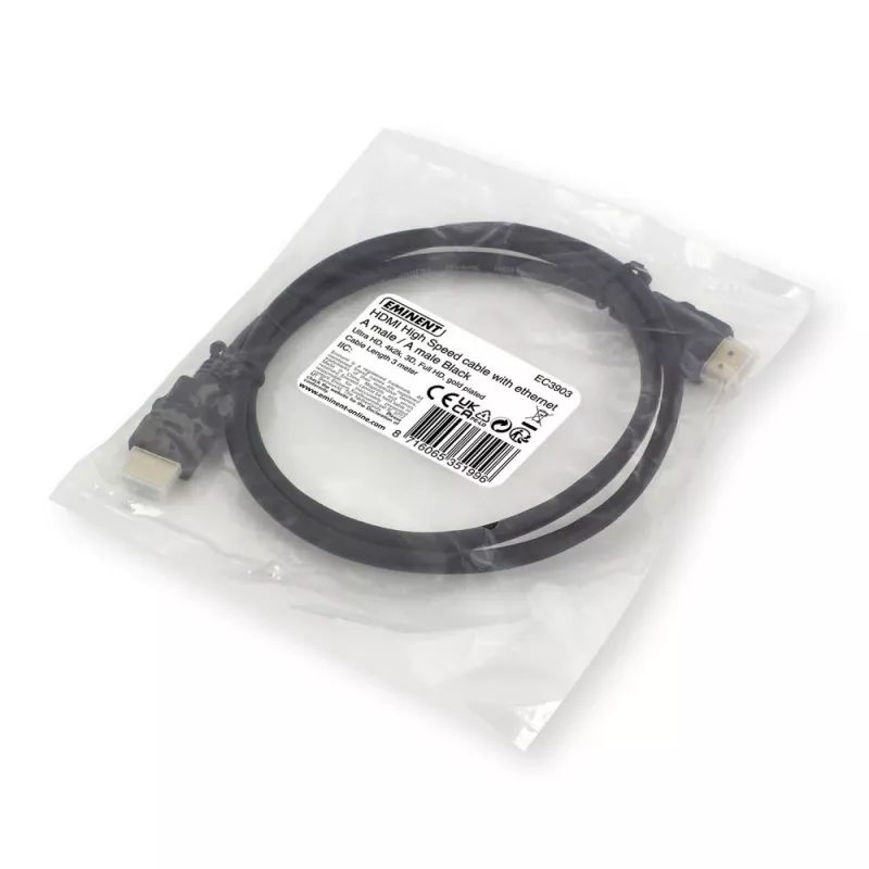 Ewent OEM HDMI High Speed -kaapeli Ethernetillä, 3 m musta