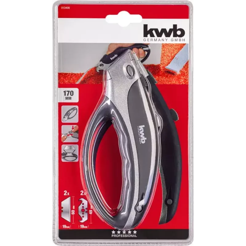 mattoveitsi KWB 013400 musta partaterä 170 mm pituus 6 cm terä