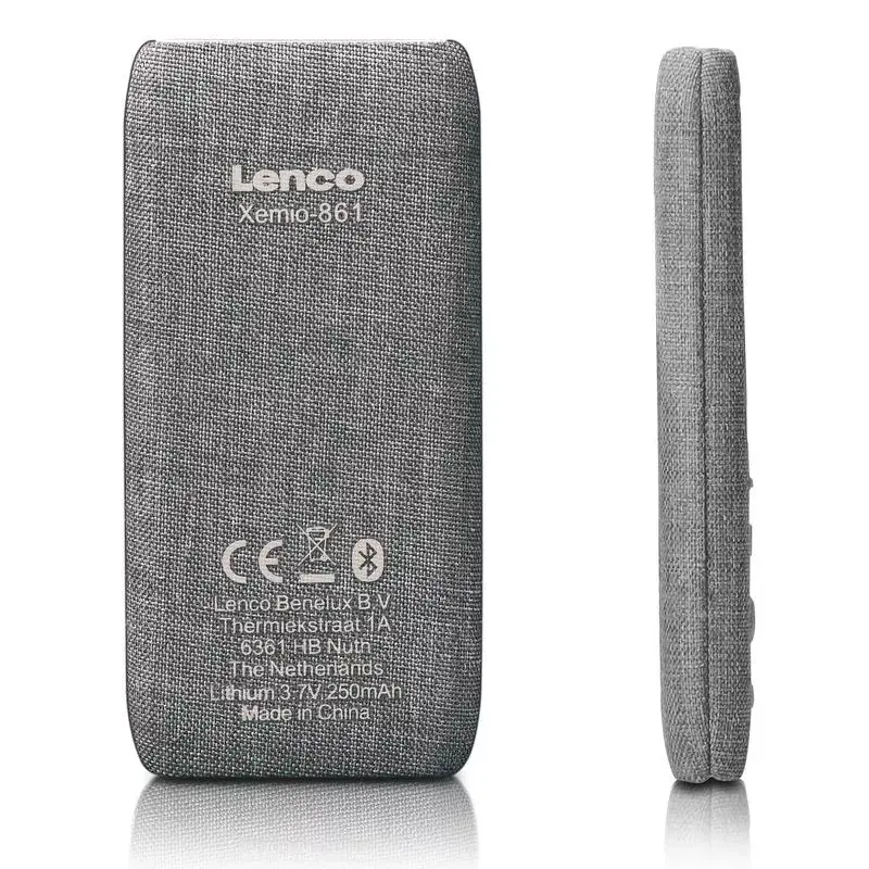 MP4-soitin Lenco Xemio-861 8 GB harmaa USB 3.2 FM-radio