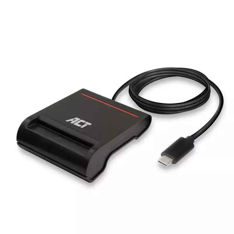 ACT ulkoinen USB-C-älykortin eID-kortinlukija, musta