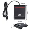 ACT ulkoinen USB-C-älykortin eID-kortinlukija, musta