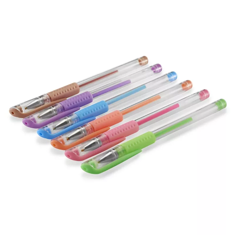 Hama Pastel korkillinen geelikynä sininen, ruskea, vihreä, oranssi, pinkki, violetti 6 kpl