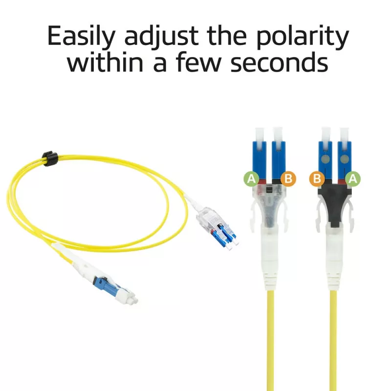 ACT 2 Meter Singlemode 9/125 OS2 Polarity Twist uniboot Duplex kuitu-patchkaapeli CS - LC -liittimillä
