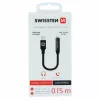 Audioadapteri SWISSTEN Lightning - 3,5 mm liitäntä SW-LIGHT-3.5MM-BK, kaapeli 0,15 m, musta