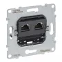 Legrand 765062 pistorasia 2 x RJ-45 musta