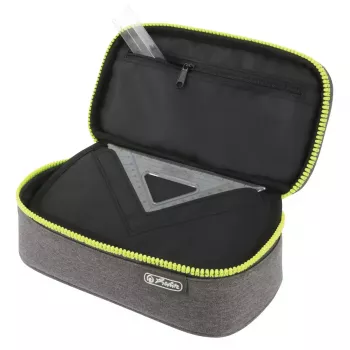 Herlitz beatBox ABC -penaalilaatikko polyesteri harmaa keltainen 225x120x70mm