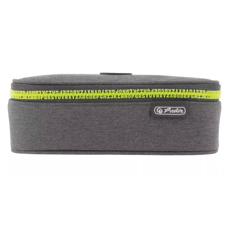 Herlitz beatBox ABC -penaalilaatikko polyesteri harmaa keltainen 225x120x70mm